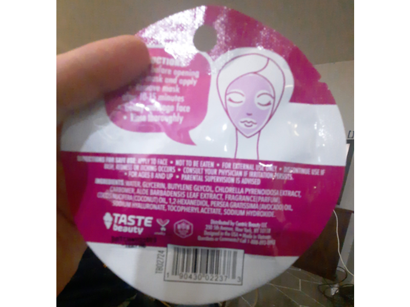 Taste Beauty Totally Narly Fruit Punch Scented Hydrating Face Mask, 0.67 fl oz/20 mL