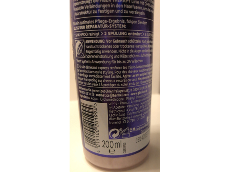 Schwarzkopf Gliss Kur Hair Repair, Keratin Serum + Omega Plex, 200 mL