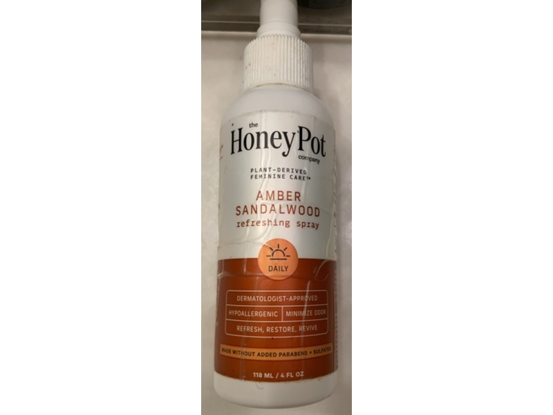 The Honey Pot Company Refreshing Spray, Amber Sandalwood, 4 fl oz/118 mL