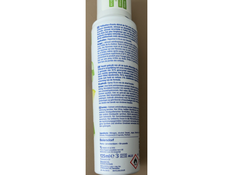 Nivea Naturally Good Deodorant Spray, Bio Aloe Vera, 125 mL