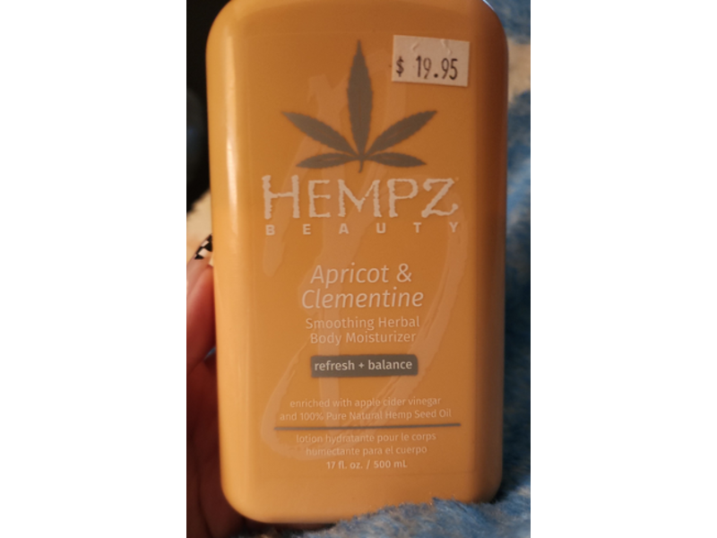 Hempz Smoothing Herbal Moisturizer Body Lotion, Apricot & Clementine, 17 fl oz/500 mL