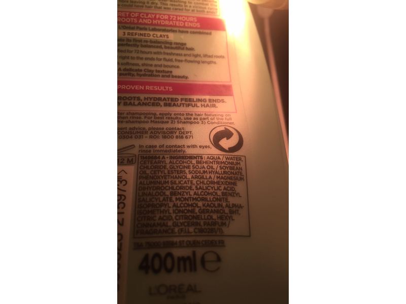 L'Oreal Paris Elvive Extraordinary Clay Re-Balancing Conditioner, 400ml