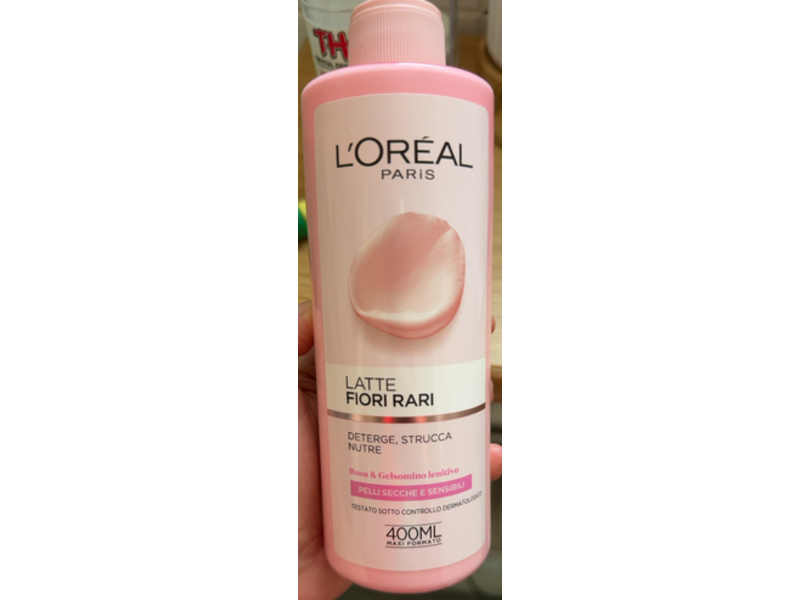 L'Oreal Paris Rare Flowers Cleansing Milk, Rose & Gelsenine, 400 mL