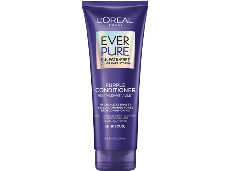 L'Oreal Paris Ever Pure Purple Conditioner, Sulfate-Free, Hibiscus, 6.8 fl oz/200 mL