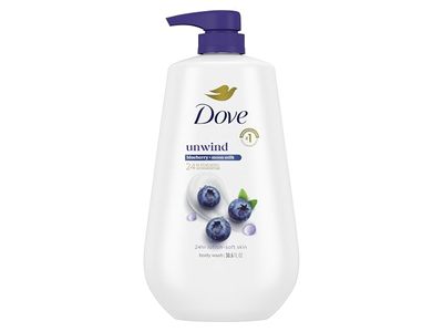 Dove Unwind Body Wash, Blueberry + Moon Milk, 30.6 fl oz