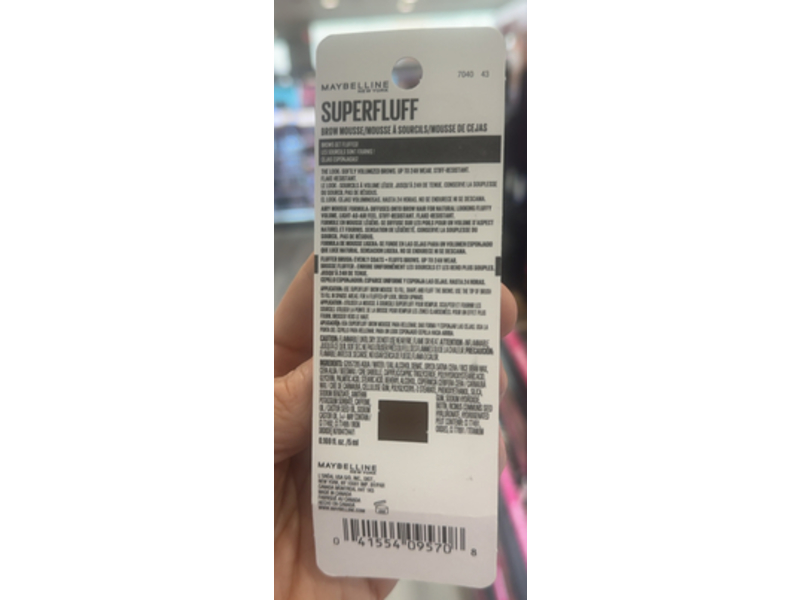 Maybelline Superfluff Volumizing Brow Mousse,255 Soft Brown, 0.169 fl oz/15 mL