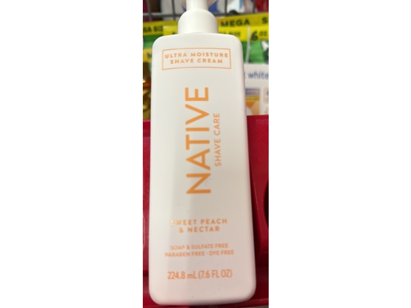Native Ultra Moisture Shave Cream, Sweet Peach & Nectar, 7.6 fl oz/224.8 mL