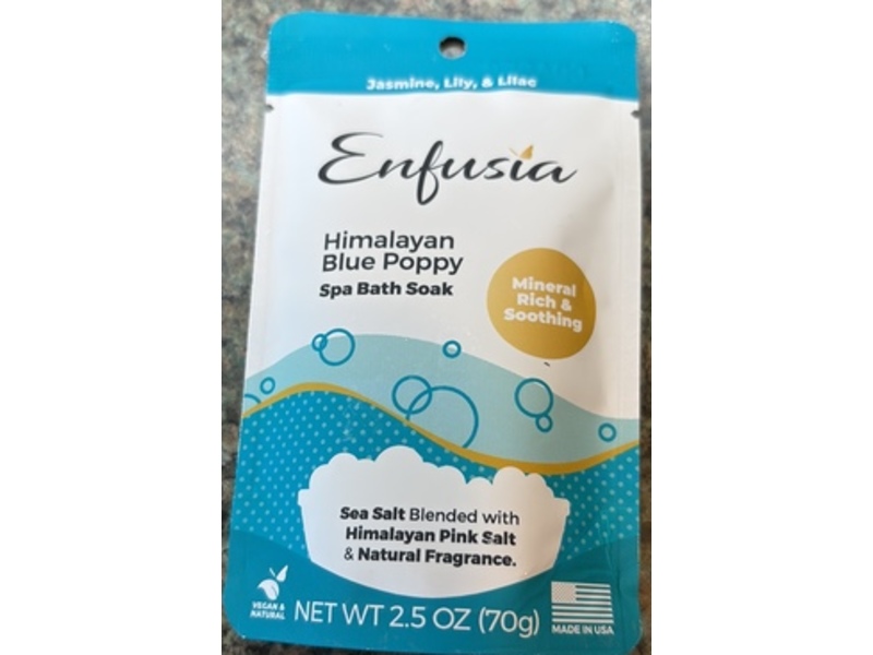 Enfusia Himalayan Blue Poppy Spa Bath Soak, Jasmine, Lily & Lilac, 2.5 fl oz/70 g