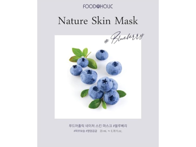 Foodaholic Nature Skin Mask, Blueberry, 0.78 fl oz/23 mL