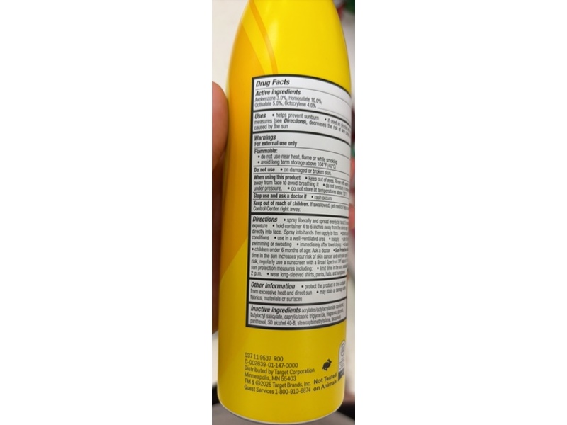 up&up Scented Sunscreen Spray, Banana, SPF 50, 5.5 oz/156 g