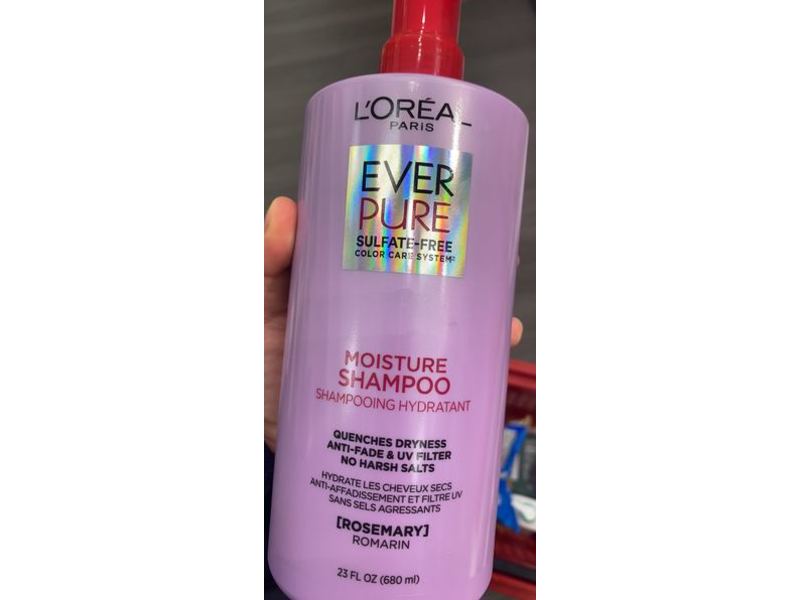 L'Oreal Paris Ever Pure Moisture Shampoo, Rosemary, Sulfate Free, 23 fl oz/680 mL