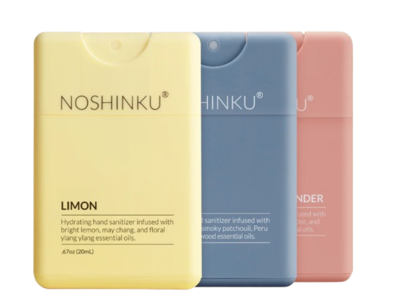 Noshinku Refillable Pocket Hand Santizier Discovery Duex , Limon + Spice & Vetiver, 0.67 oz/20 mL, Pack Of 3