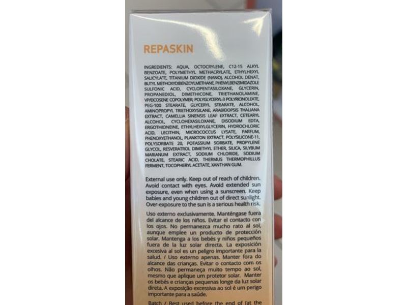 Sesderma Repaskin Dry Touch Facial Sunscreen, SPF 50, 1.76 fl oz/50 mL