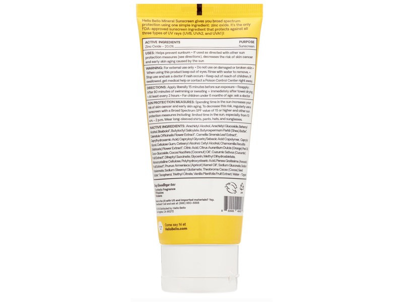 Hello Bello Mineral Sunscreen Lotion, Spf 50, 3 fl oz/88.7 mL