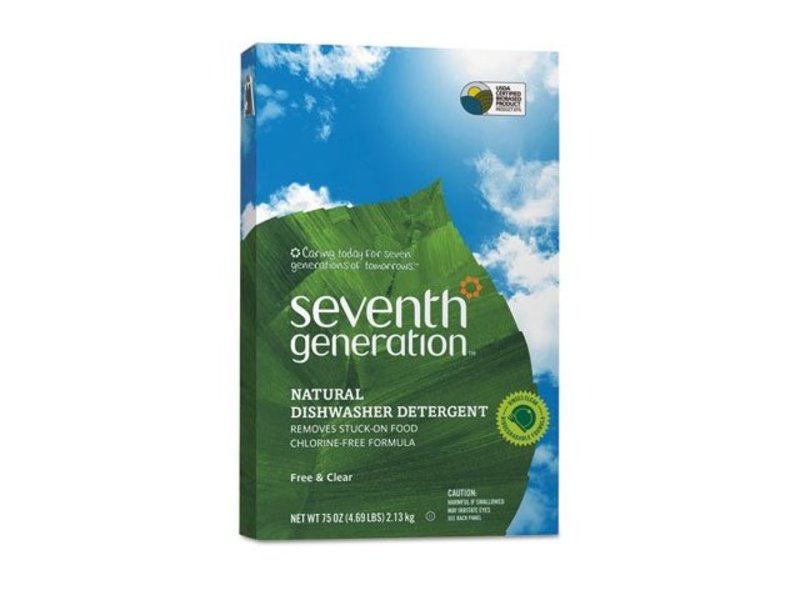 Seventh Generation Dishwasher Detergent Powder, Free & Clear, 45 oz/1.28 kg