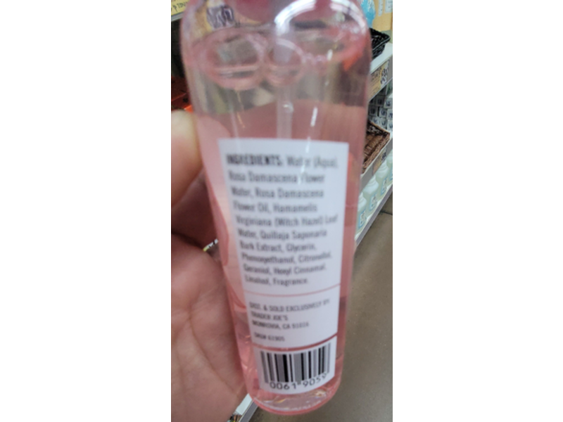 Trader Joe's Rose Water Facial Toner, 4 fl oz/118 mL