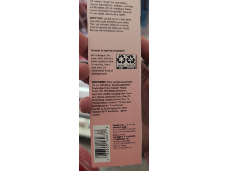 Neutrogena Healthy Definition Mascara, Black Brown, 0.27 oz/7.65 g