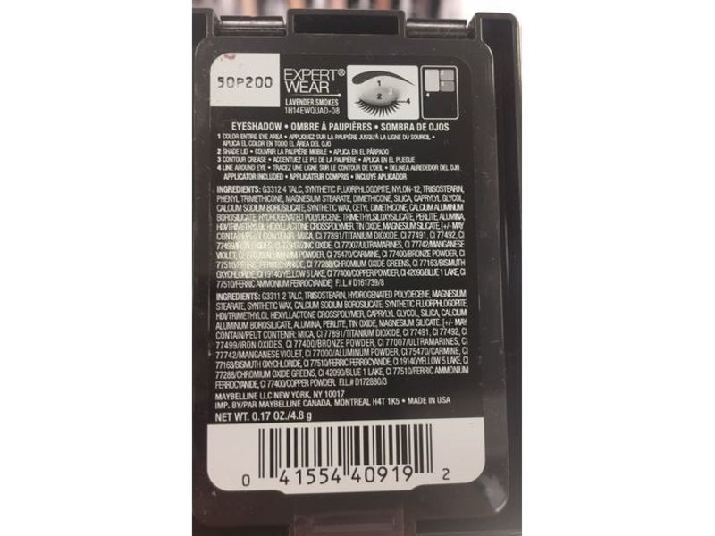 Maybelline New York Expert Wear Quads Eyeshadow, Lavender Smoke 08Q, 0.17 oz