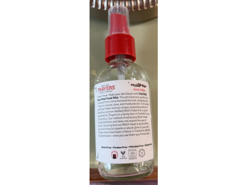 Thayers Witch Hazel + Aloe Vera Facial Mist, Rose Petal, 4 fl oz/118 mL