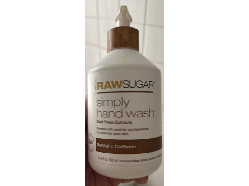 Raw Sugar Simply Hand Wash, Santal + Caffeine, 16.9 fl oz/500 mL