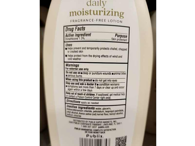 Publix Daily Moisturizing Lotion, Natural Colloidal Oatmeal, 18 fl oz/532 mL