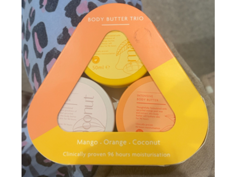 Burst Body Care Body Butter Trio, Mango+Orange+Coconut, 50 mL