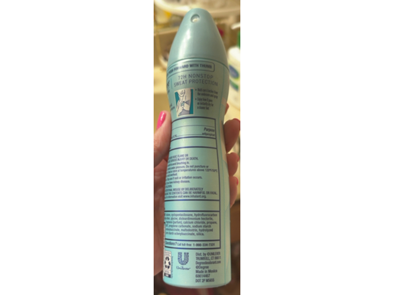 Degree Ultraclear Antiperspirant Deodorant Dry Spray, Black+White Pure Rain, 3.8 oz/107 g