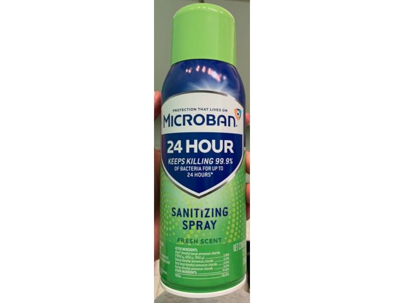 Microban 24 Hour Sanitizing Spray, Fresh Scent, 12.5 oz/354 g