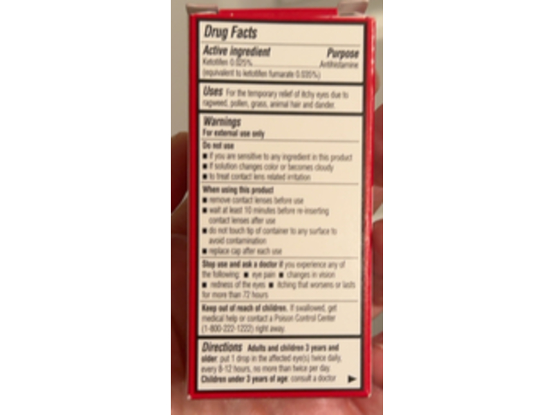 Leader Eye Itch Relief Drops, 0.34 fl oz/10 mL