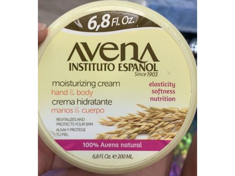 Avena Moisturizing Hand & Body Cream, 6.8 fl oz/200 mL