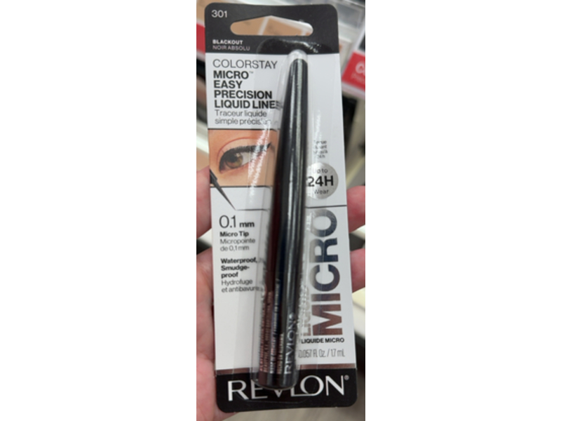 Revlon ColorStay Micro Easy Precision Liquid Liner, 301 Blackout, 0.057 fl oz/1.7 mL