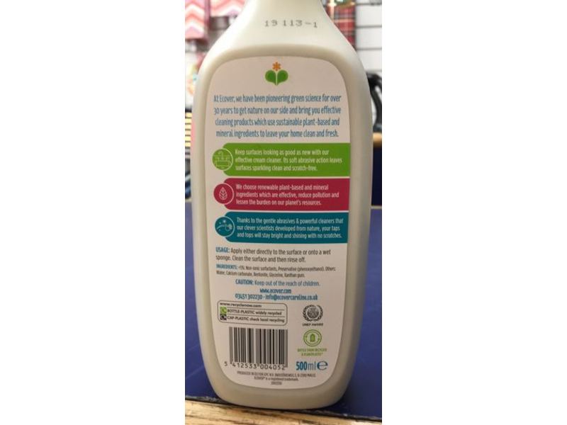 Ecover Cream Cleaner, 500 mL, Pack Of 3