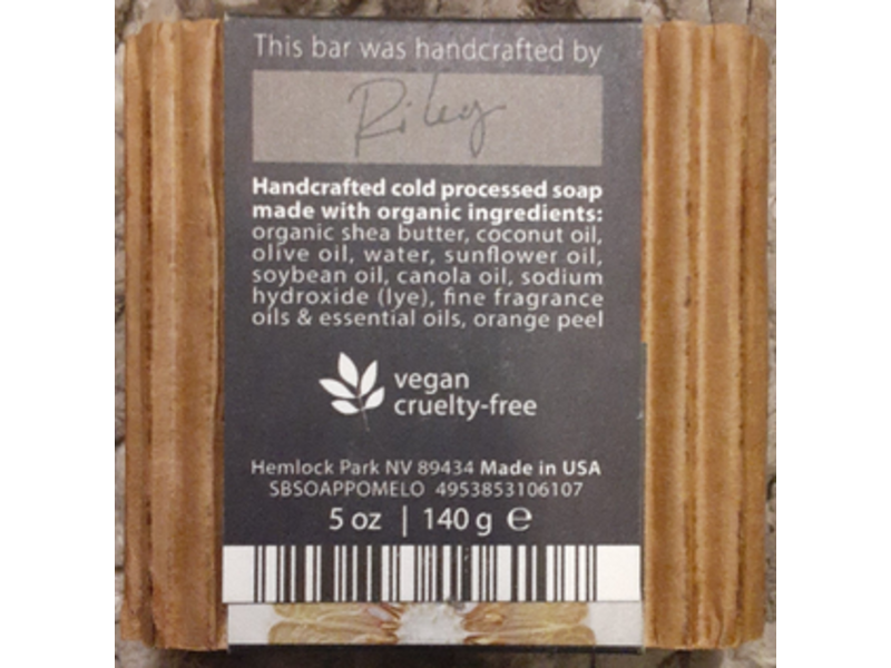 Hemlock Park Organic Shea Butter Handcrafted Soap, Pomelo Citrus, 5 oz/140 g