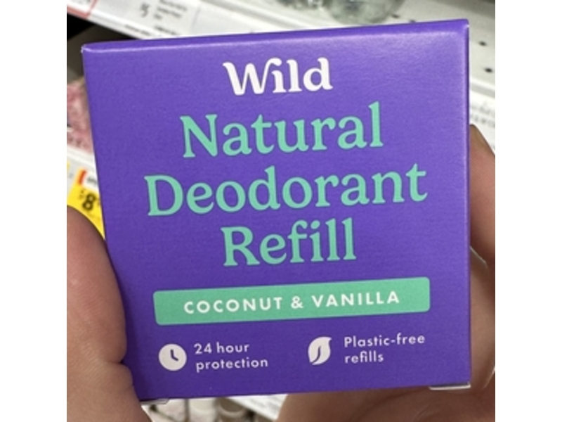 Wild Natural Deodorant, Coconut & Vanilla, 1.4 oz/40 g, Pack Of 3