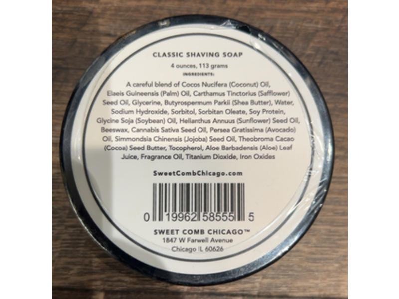 Sweet Comb Chicago Classic Shaving Soap, 4 oz/113 g