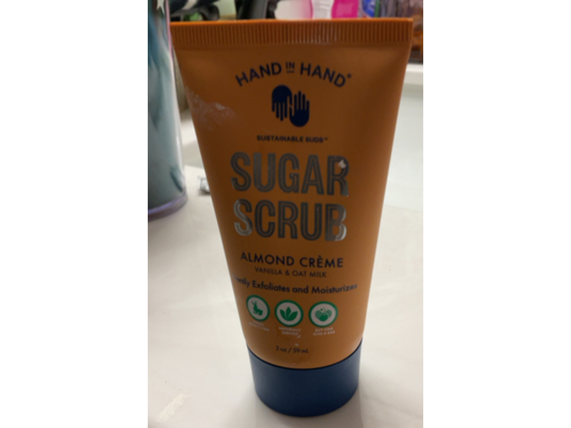 Hand In Hand Sugar Scrub Almond Creme, Vanilla & Oat Milk, 2 oz/59 mL