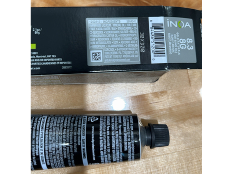 L'Oreal Inoa Permanent Color, 8.3 8G Gold Naturals, 2.1 oz/60 g