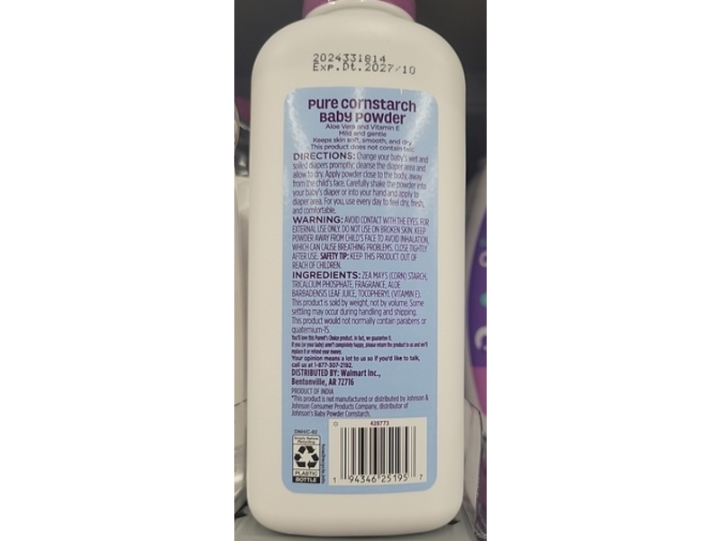 Parent's Choice Baby Powder, Pure Cornstarch, 15 oz/425 g