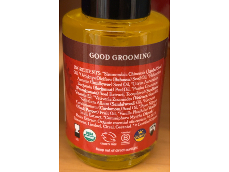 Badger Beard Oil, Bergamot & Jojoba, 1 fl oz/29.6 mL