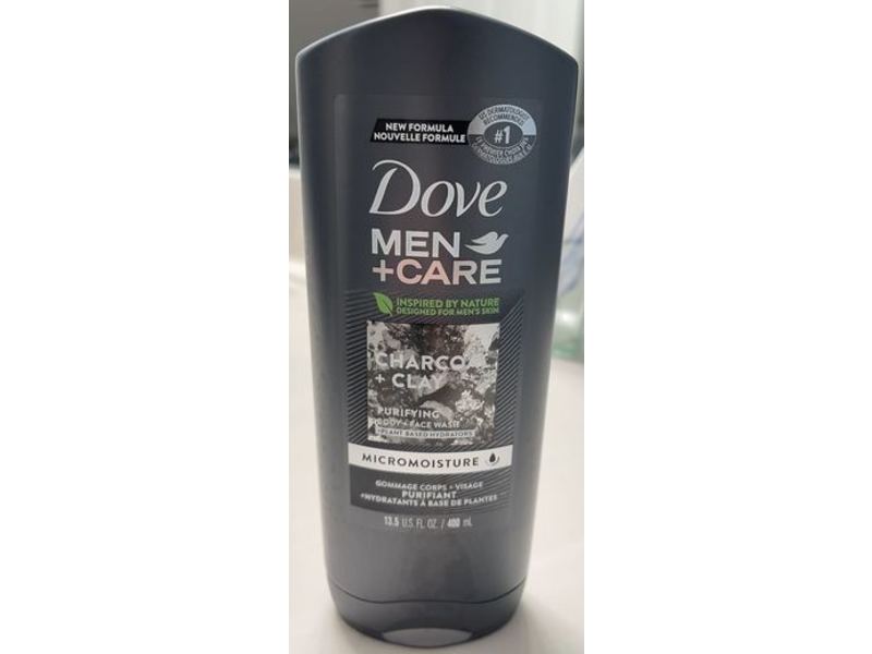Dove Men+Care Elements Body Wash, Charcoal + Clay, 13.5 fl oz/400 mL