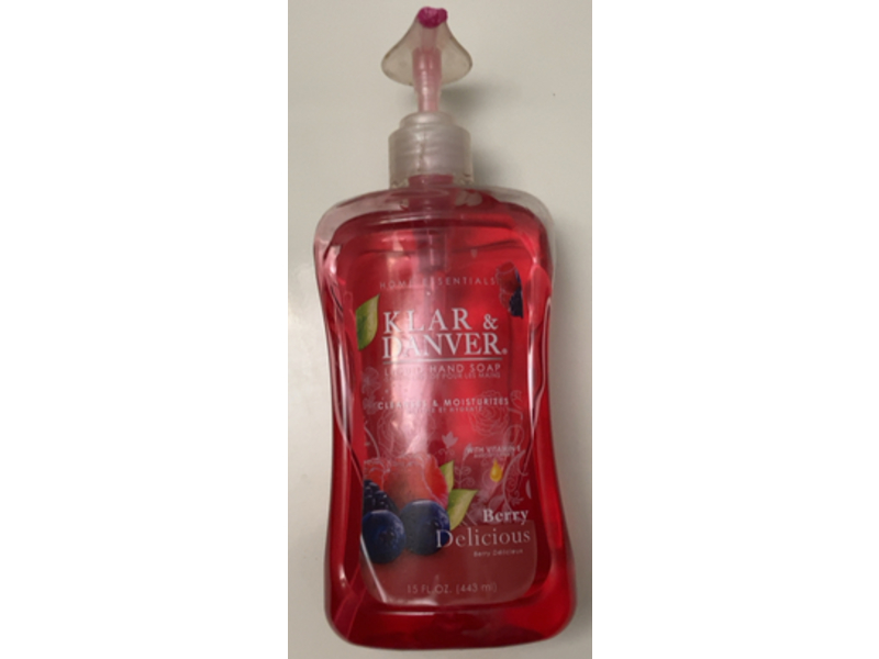 Klar & Danver Hand Soap, Berry Delicious, 15 fl oz/443 mL, Pack Of 2