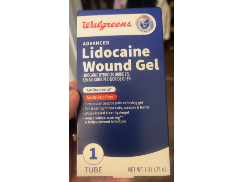 Walgreens Advanced Antibacterial Lidocaine Wound Gel, 1 oz/28 g