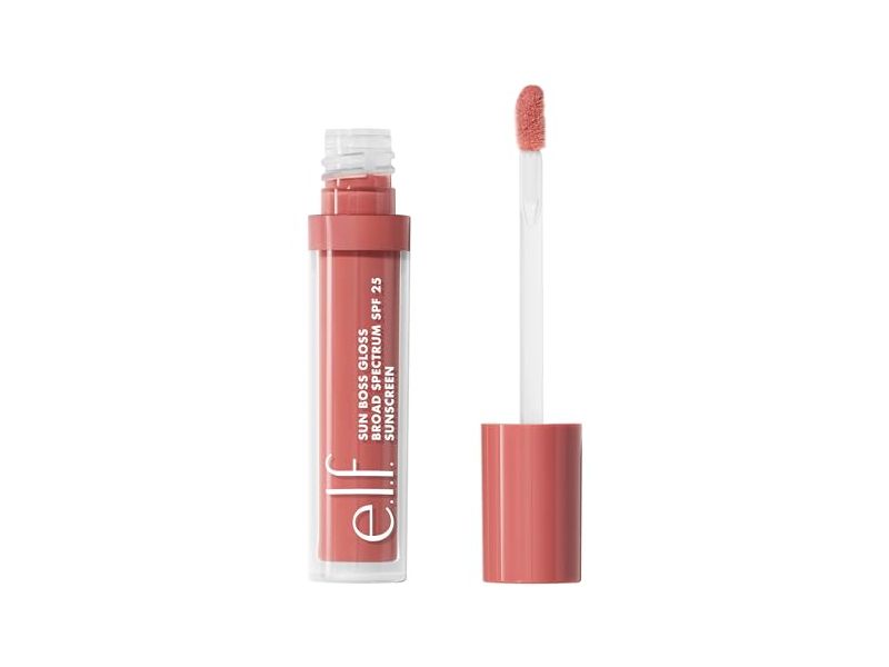 e.l.f. Sun Boss Gloss Sunscreen Lip Gloss, SPF 25, Pink-Me Girl, 0.13 fl oz