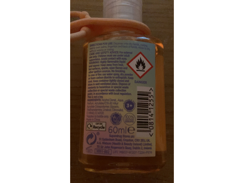 Fantasy Antibacterial Hand Gel, Peach, 60 mL