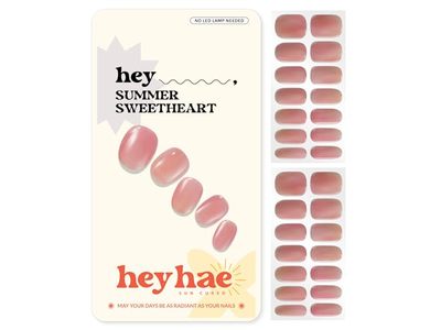 Heyhae Semi Cured Gel Nail Strips & Prep Pads, Hey, Summer Sweetheart, 28 Count