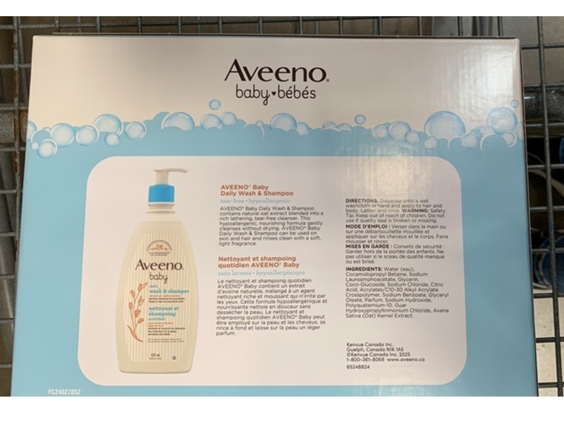 Aveeno Baby Daily Wash & Shampoo, 18 fl oz/532 mL, Pack Of 3