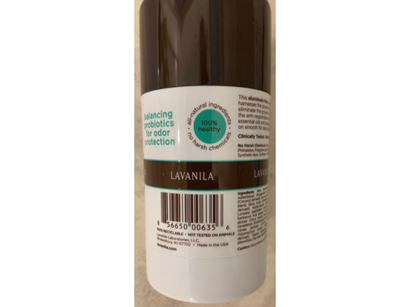 Lavanila The Healthy Probiotic Deodorant, Vanilla Eucalyptus, 2 oz/57 g