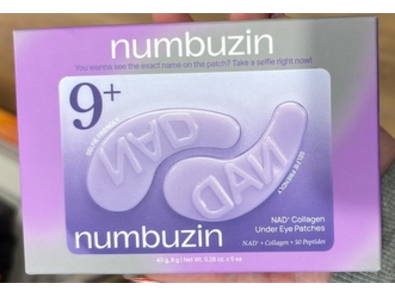 Numbuzin 9+ Under Eye Patches, NAD+Collagen, 0.28 oz/8 g, 5 Pairs