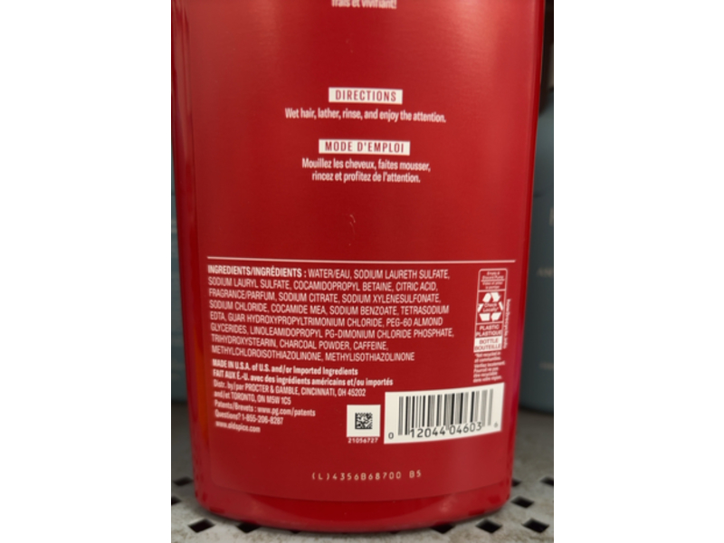 Old Spice Deep Clean Shampoo, Charcoal, 21.9 fl oz/650 mL