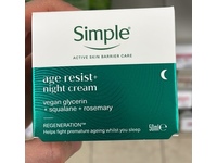 Simple Age Resist + Night Cream, Vegan Glycerin + Squalane + Rosemary, 50 mL - thumbnail 2
